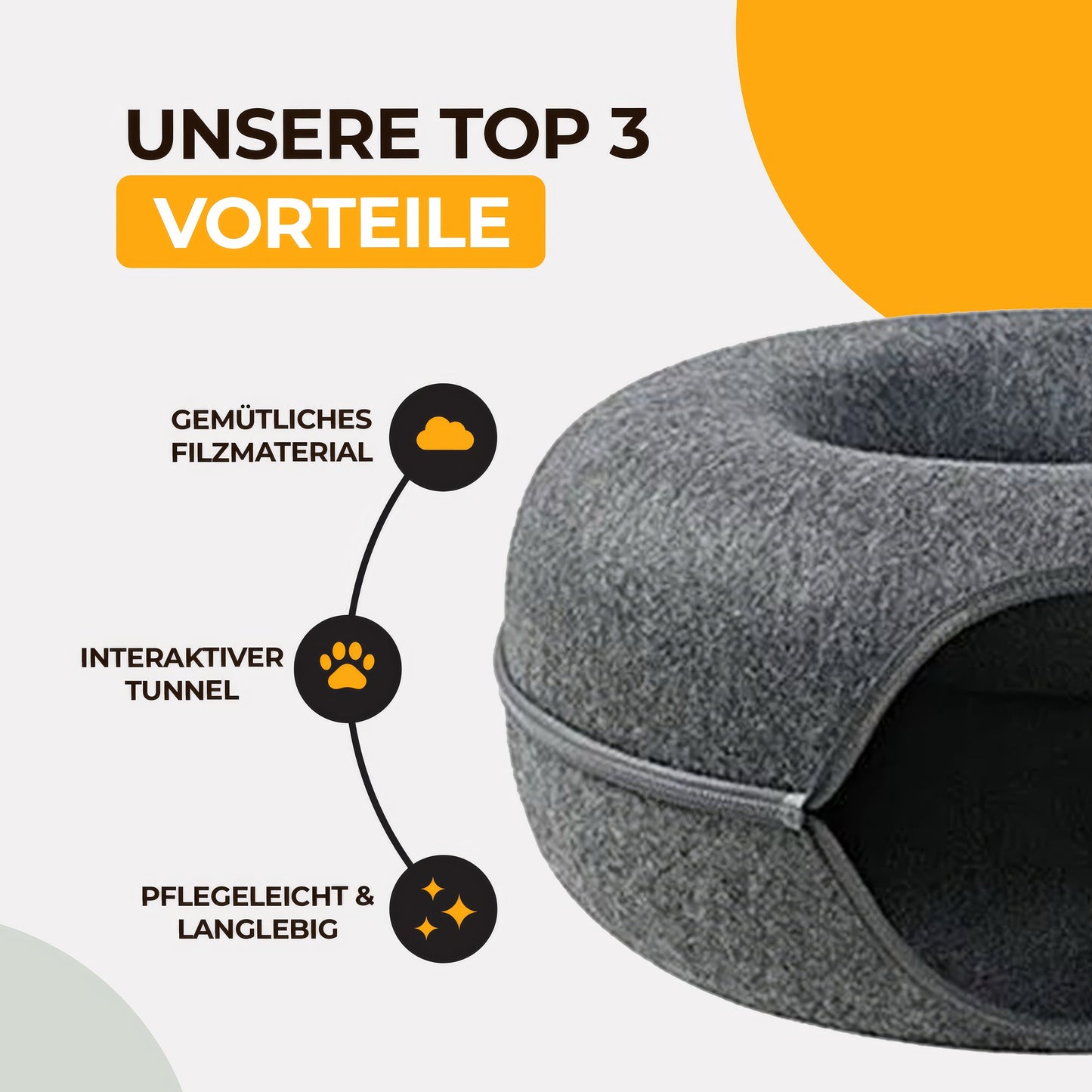 Veranine Katzenbett™ — Schlafen, Spielen & Kratzen in Einem.